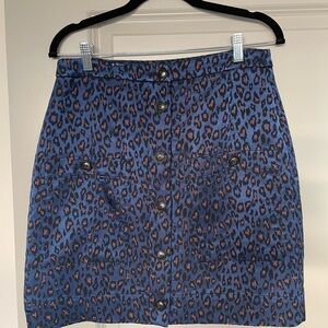 Banana Republic Leopard Print Button-Front Skirt
